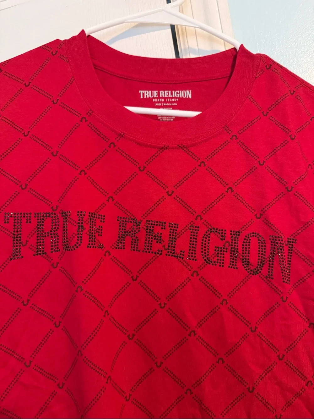 True Religion Red Short-Sleeve Logo Graphic Tee